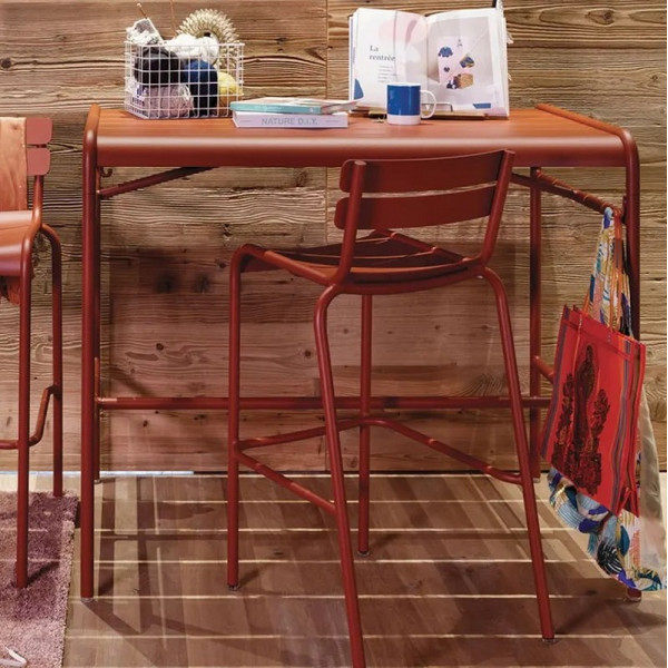 Table haute FERMOB Luxembourg 126x73cm en métal - 26 coloris