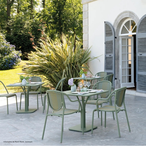 Table à manger guéridon FERMOB Luxembourg 80x80cm en métal - 26 coloris