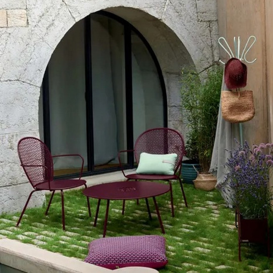 Table basse ronde FERMOB Lorette 80cm en métal - 26 coloris