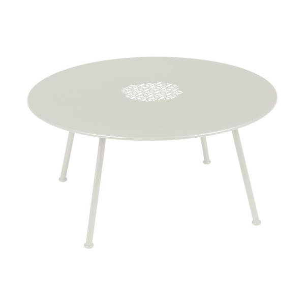 Table basse ronde FERMOB Lorette 80cm en métal - gris argile
