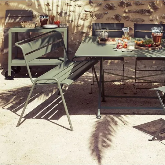 Banc avec dossier FERMOB Monceau 2-3 places en métal - 13 coloris