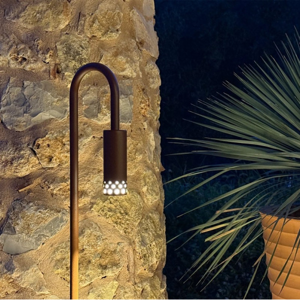 Borne lumineuse LYX LUMINAIRES Elyxir coloris corten