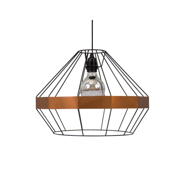 Suspension LUZ EVA Emeraude noire et cuivre brossé