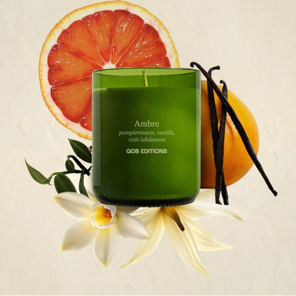 Bougie en verre QDB EDITIONS 500g - 8 parfums