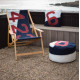 Pouf solo 727 SAILBAGS Navy rouge D.54cm