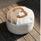 Pouf solo 727 SAILBAGS Lin et cuir ambre D.54cm
