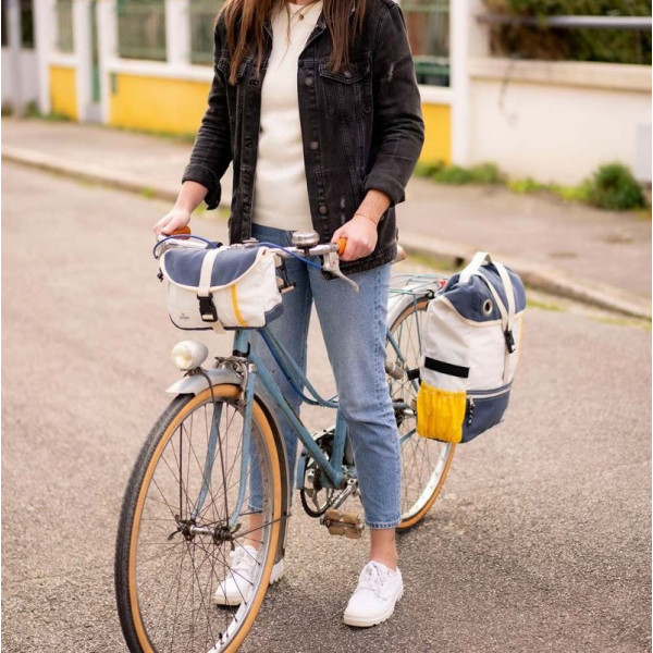 Sacoche vélo sac à dos 727 SAILBAGS Biky bleu marine et jaune