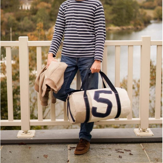 Sac de voyage 727 SAILBAGS Onshore Lin et cuir Navy