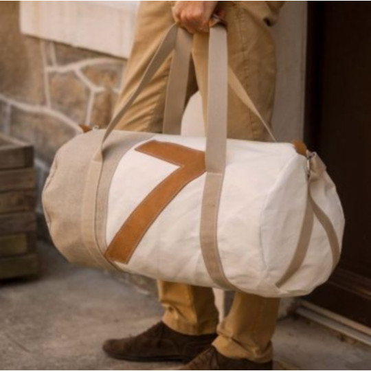 Sac de voyage 727 SAILBAGS Onshore Lin et cuir Camel