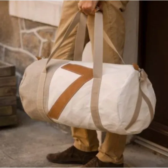 Sac de voyage 727 SAILBAGS Onshore Lin et cuir Camel