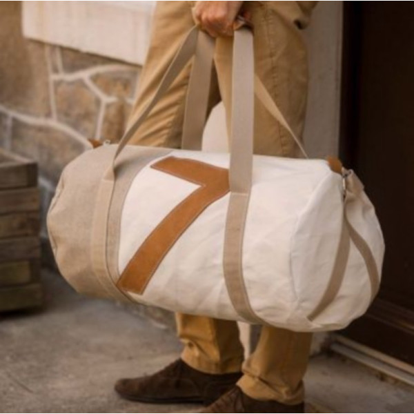 Sac de voyage 727 SAILBAGS Onshore Lin et cuir Camel