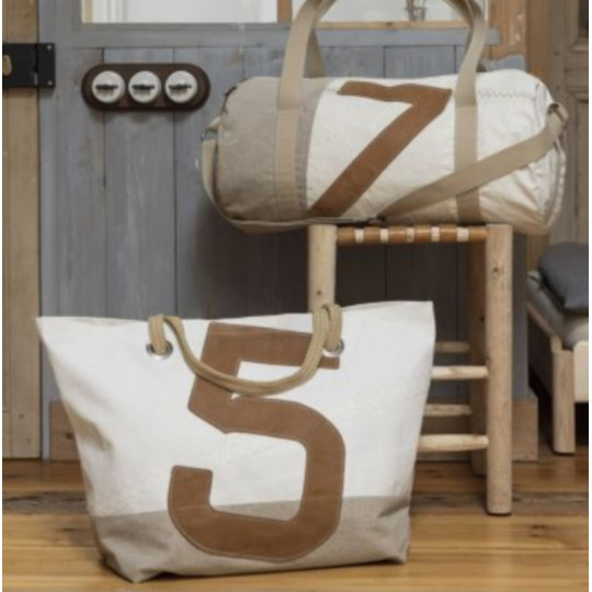 Sac de voyage 727 SAILBAGS Carla Lin et cuir Ambre