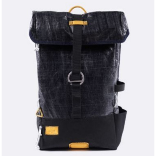 Sac à dos 727 SAILBAGS Dinghy noir et cuir moutarde