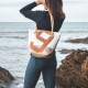 Sac à main 727 SAILBAGS Légende lin et cuir Ambre