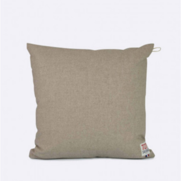 Coussin carré 727 SAILBAGS Lin et cuir Ambre 50x50cm