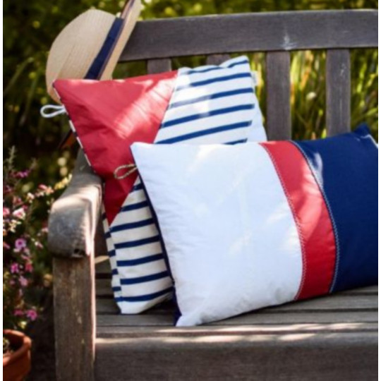 Coussin 727 SAILBAGS Navy rouge 50x30cm