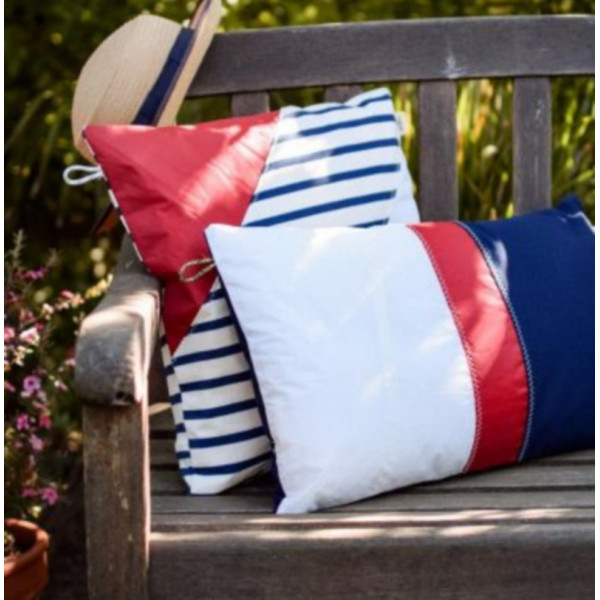Coussin 727 SAILBAGS Navy rouge 50x30cm
