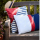 Coussin 727 SAILBAGS Navy rouge 50x30cm