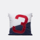 Coussin carré 727 SAILBAGS Navy rouge 40x40cm