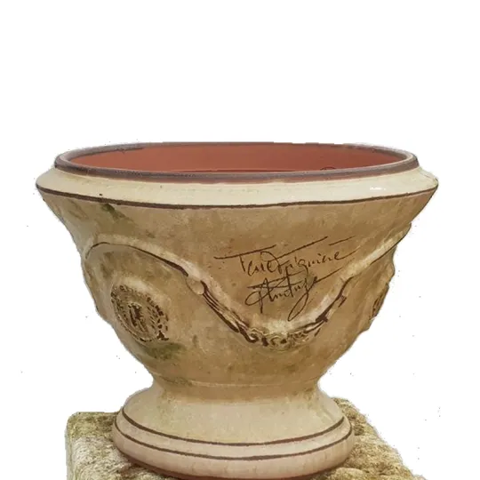 Coupe d'Anduze TERRE FIGUIERE Patine Antica poterie H.48cm