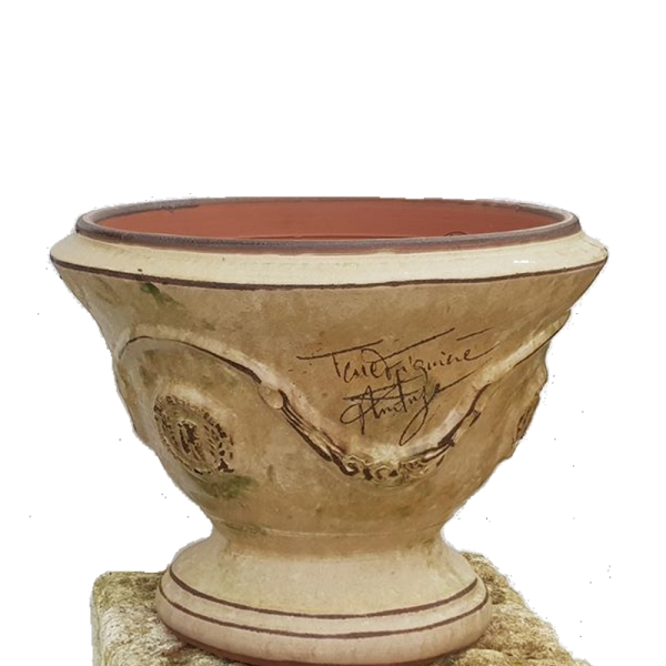 Coupe d'Anduze TERRE FIGUIERE Patine Antica poterie H.48cm