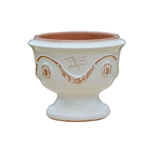 Coupe d'Anduze TERRE FIGUIERE émaillée Ivoire poterie H.48cm