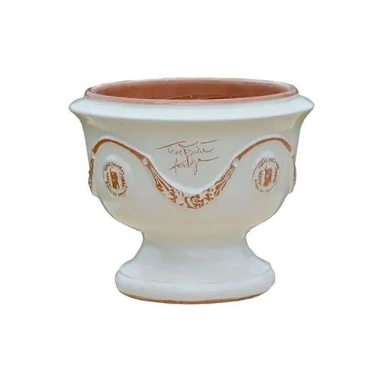 Coupe d'Anduze TERRE FIGUIERE émaillée Ivoire poterie H.48cm