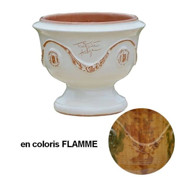 Coupe d'Anduze poterie TERRE FIGUIERE émaillé flamme H.48cm