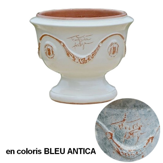 Coupe d'Anduze TERRE FIGUIERE Bleu Antica poterie H.48cm
