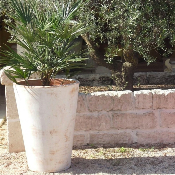 Vase TERRE FIGUIERE Cosmos n°2 cérusé naturel poterie H.85cm