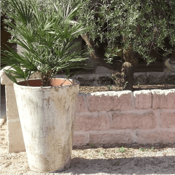 Vase TERRE FIGUIERE Cosmos n°2 cérusé brun poterie H.85cm