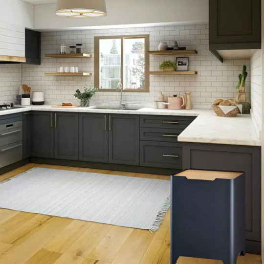 Poubelle de cuisine tri sélectif PROSPER 2x30L Tribak dessus bois - 8 coloris