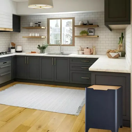 Poubelle de cuisine tri sélectif PROSPER 2x30L Tribak dessus bois - 8 coloris