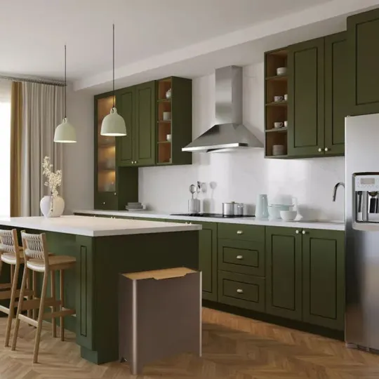 Poubelle de cuisine tri sélectif PROSPER Tribak Signature 2x20L dessus bois avec seaux - 9 coloris