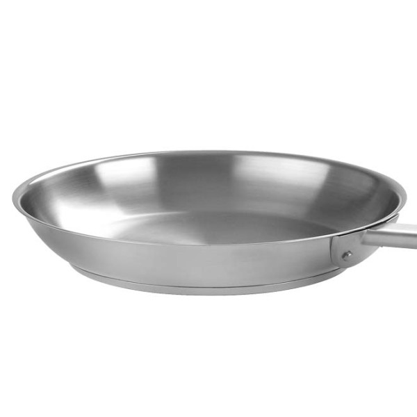 Poêle Cristel Strate inox brossé avec manche fixe - 3 tailles
