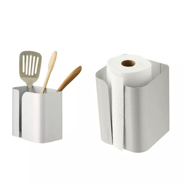 Ensemble accessoires cuisine PROSPER Scandi porte-ustensiles et porte rouleau essuie-tout - 4 coloris