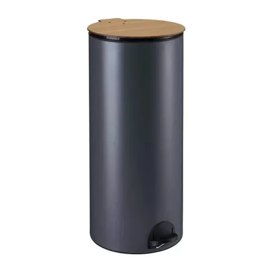 Poubelle de cuisine PROSPER à pédale 30L dessus bois Stylak - 11 coloris