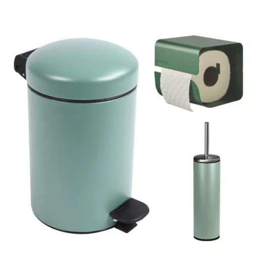 Ensemble poubelle 3L et accessoires PROSPER Bohème salle de bains toilettes - 5 coloris