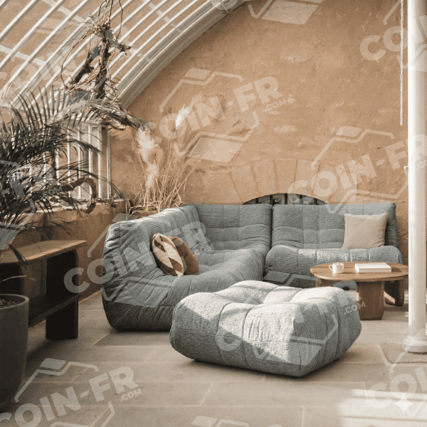 Pouf Lounge RALPH M Tissu Cabourg - 21 coloris