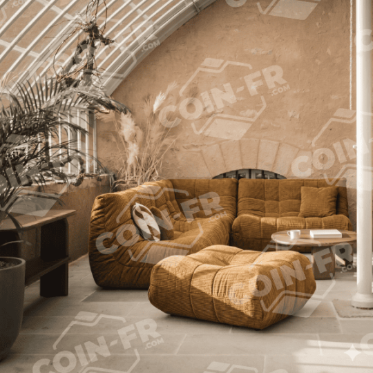 Pouf Lounge RALPH M Tissu Cabourg - 21 coloris