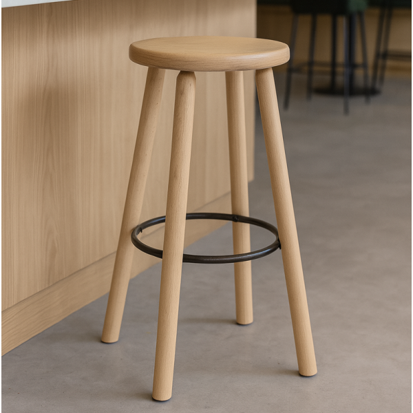 Tabouret en bois et métal MON TABOURET Bistrot Classique - 7 coloris 2 hauteurs
