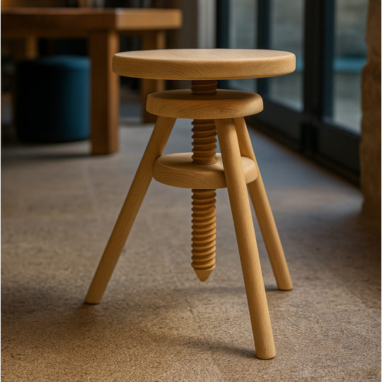 Tabouret en bois hauteur réglable MON TABOURET Manufacture Classique - 7 coloris 3 assises