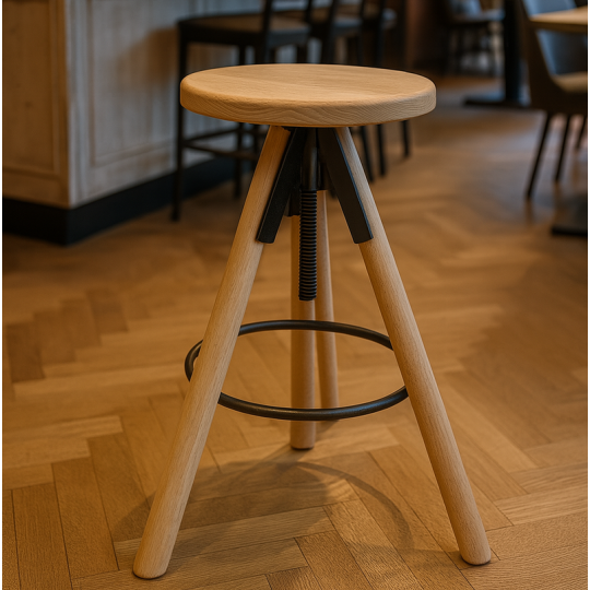 Tabouret en bois et métal hauteur réglable MON TABOURET Manufacture Classique - 7 coloris 3 assises