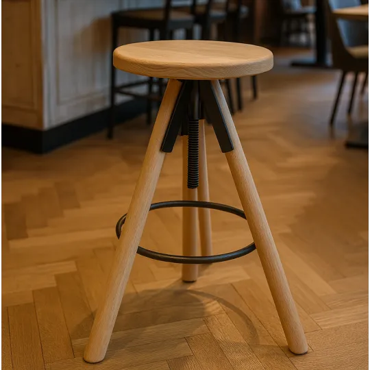 Tabouret en bois et métal hauteur réglable MON TABOURET Manufacture Classique - 7 coloris 3 assises