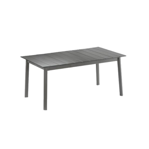 Ensemble LAFUMA MOBILIER table de repas extensible et 6 fauteuils de jardin Oron HPL 6-8 personnes GRIS CIMENT