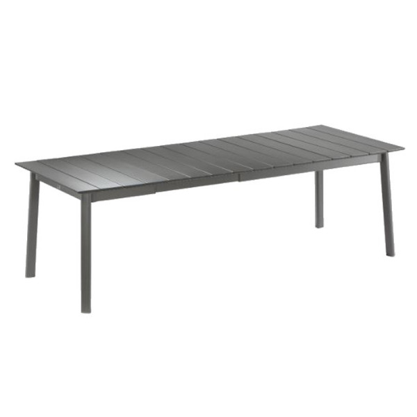 Ensemble LAFUMA MOBILIER table de repas extensible et 6 fauteuils de jardin Oron HPL 6-8 personnes GRIS CIMENT