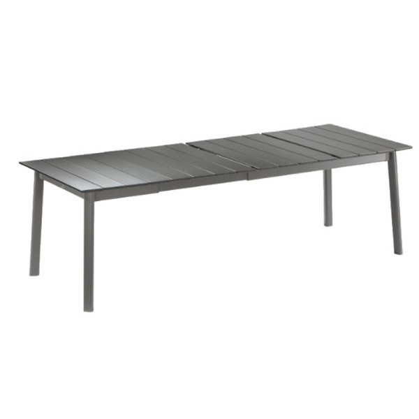 Ensemble LAFUMA MOBILIER table de repas extensible et 6 fauteuils de jardin Oron HPL 6-8 personnes GRIS CIMENT