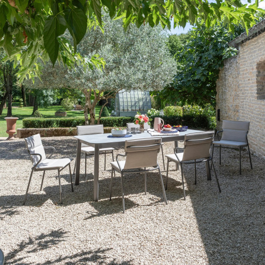 Table de repas extensible LAFUMA MOBILIER Oron HPL 6-8 personnes GRIS CIMENT