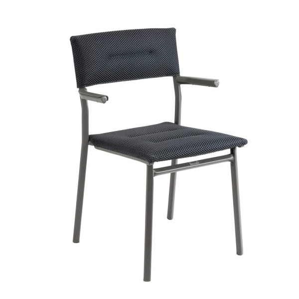 Ensemble LAFUMA MOBILIER table de repas extensible et 8 fauteuils de jardin Oron ALU 8-10 personnes GRIS DARK GREY