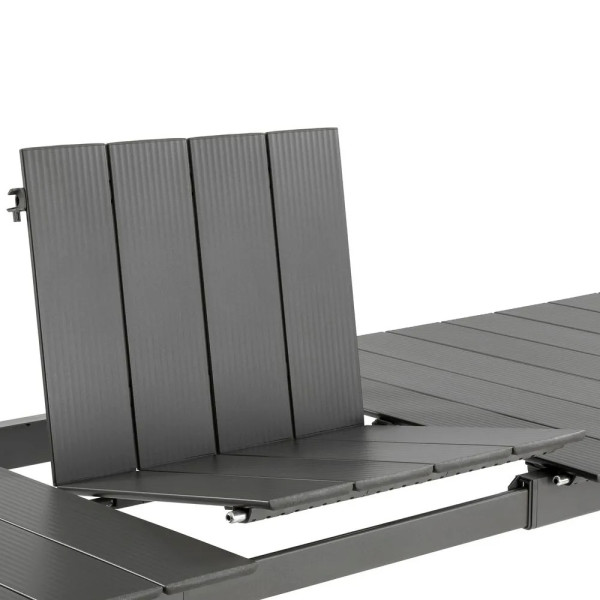Ensemble LAFUMA MOBILIER table de repas extensible et 8 fauteuils de jardin Oron ALU 8-10 personnes GRIS DARK GREY